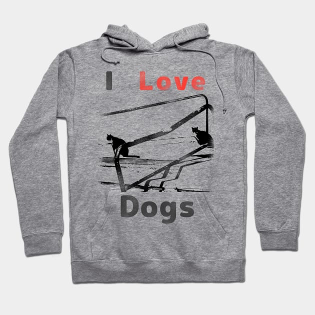 two cats but i love dogs Hoodie by abagold